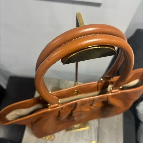 Tory Burch leatherette tote bag, Brown - Picture 6 of 12